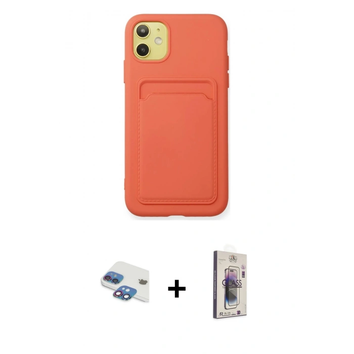 MARSİLYAN™- iPhone 11 Kılıf Vadi Çizgi Prime - Siyah Bilvis 3D Cam Ekran Koruyucu + Pers Alüminyum Kamera Lens - GI