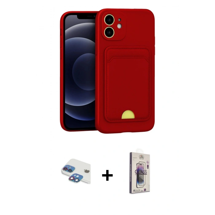MARSİLYAN™- iPhone 11 Kılıf Vadi Çizgi Prime - Siyah Bilvis 3D Cam Ekran Koruyucu + Pers Alüminyum Kamera Lens - GI