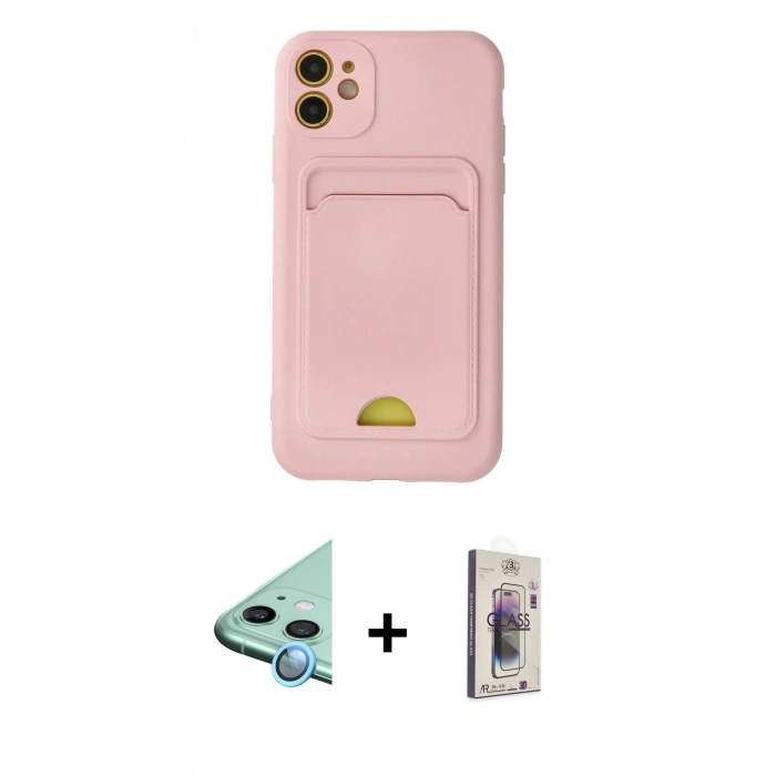 MARSİLYAN™- iPhone 11 Kılıf Vadi Çizgi Prime - Siyah Bilvis 3D Cam Ekran Koruyucu + Raze Metal Kamera Lens - MI
