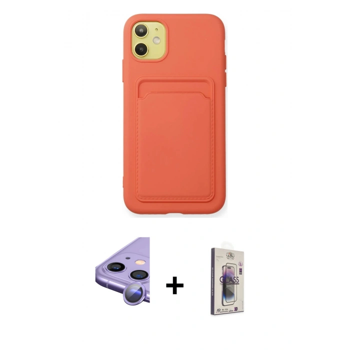 MARSİLYAN™- iPhone 11 Kılıf Vadi Çizgi Prime - Siyah Bilvis 3D Cam Ekran Koruyucu + Raze Metal Kamera Lens - MR