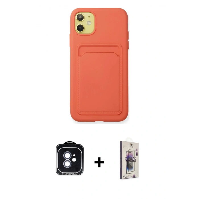 MARSİLYAN™- iPhone 11 Kılıf Vadi Çizgi Prime - Siyah Bilvis 3D Cam Ekran Koruyucu + PVD Metal Kamera Lens - MI