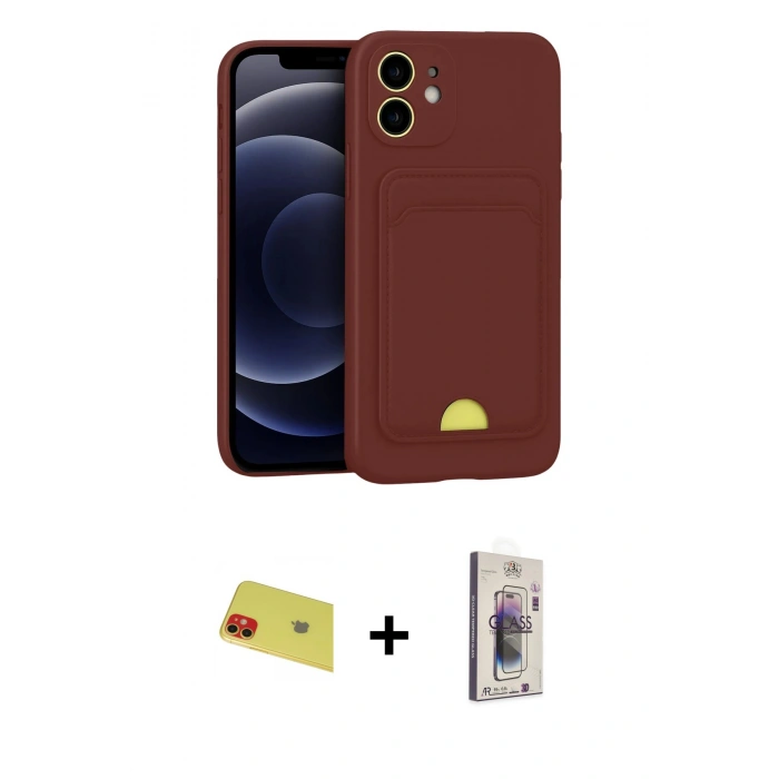MARSİLYAN™- iPhone 11 Kılıf Vadi Çizgi Prime - Siyah Bilvis 3D Cam Ekran Koruyucu + Rainbow Kamera Lens Koruma Cam - KI