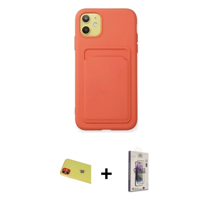 MARSİLYAN™- iPhone 11 Kılıf Vadi Çizgi Prime - Siyah Bilvis 3D Cam Ekran Koruyucu + Rainbow Kamera Lens Koruma Cam - KI