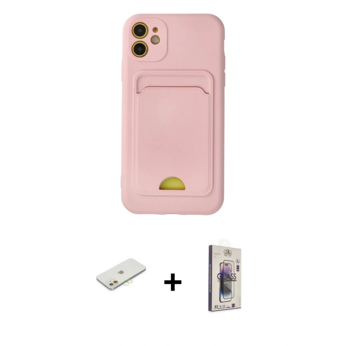 MARSİLYAN™- iPhone 11 Kılıf Vadi Çizgi Prime - Siyah Bilvis 3D Cam Ekran Koruyucu + Renkli Kamera Lens Koruma Cam - TU