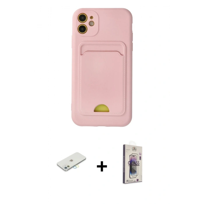 MARSİLYAN™- iPhone 11 Kılıf Vadi Çizgi Prime - Siyah Bilvis 3D Cam Ekran Koruyucu + Renkli Kamera Lens Koruma Cam - SI