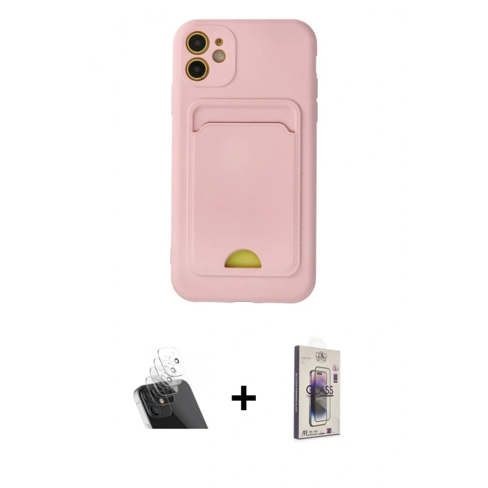 MARSİLYAN™- iPhone 11 Kılıf Vadi Çizgi Prime - Siyah Bilvis 3D Cam Ekran Koruyucu + Şeffaf Kamera Lens Koruma Cam