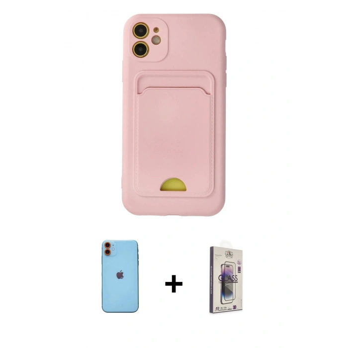 MARSİLYAN™- iPhone 11 Kılıf Vadi Çizgi Prime - Siyah Bilvis 3D Cam Ekran Koruyucu + Neon Fosforlu Kamera Lens - TU