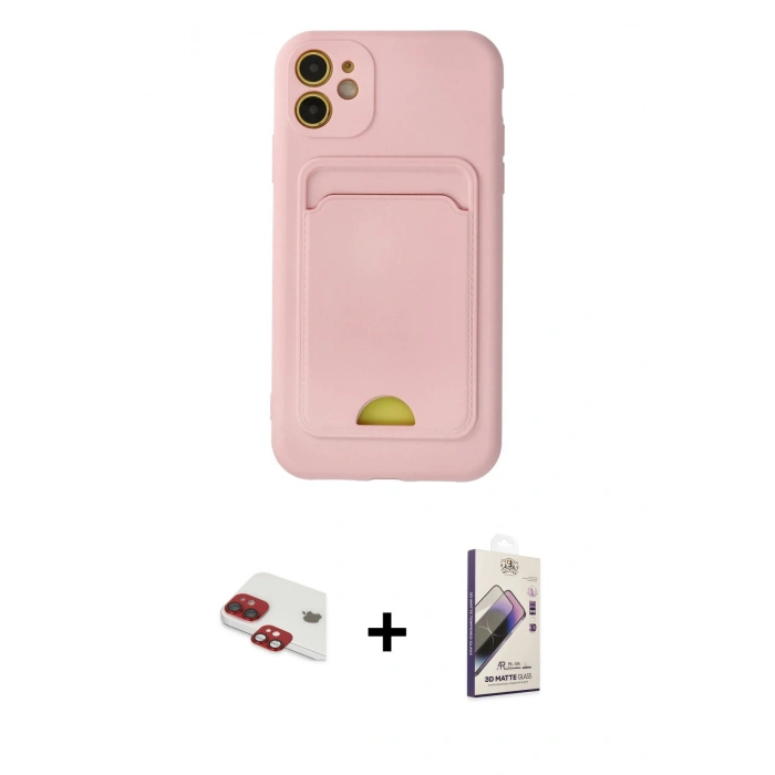 MARSİLYAN™- iPhone 11 Kılıf Vadi Çizgi Prime - Siyah Bilvis 3D Mat Cam Ekran Koruyucu + Pers Alüminyum Kamera Lens - KI