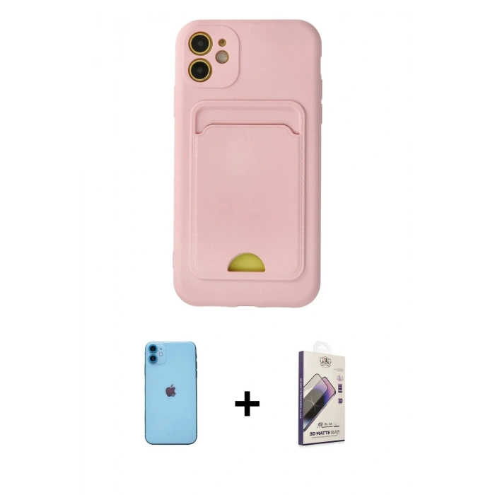 MARSİLYAN™- iPhone 11 Kılıf Vadi Çizgi Prime - Siyah Bilvis 3D Mat Cam Ekran Koruyucu + Neon Fosforlu Kamera Lens - MI