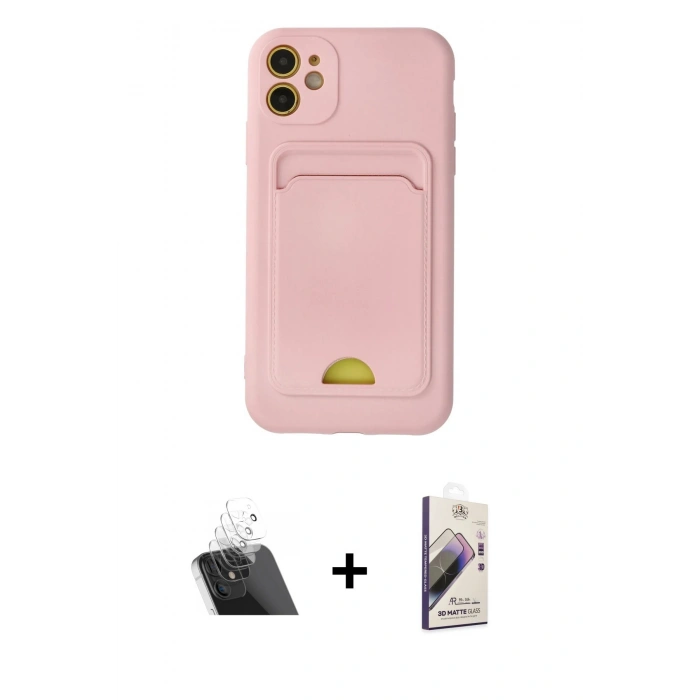 MARSİLYAN™- iPhone 11 Kılıf Vadi Çizgi Prime - Siyah Bilvis 3D Mat Cam Ekran Koruyucu + Şeffaf Kamera Lens Koruma Cam