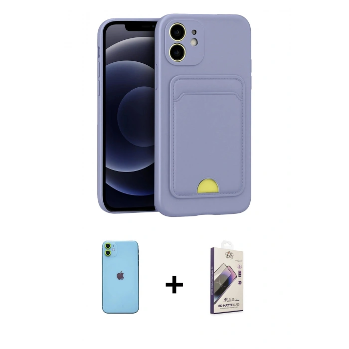 MARSİLYAN™- iPhone 11 Kılıf Vadi Çizgi Prime - Siyah Bilvis 3D Mat Cam Ekran Koruyucu + Neon Fosforlu Kamera Lens - YL