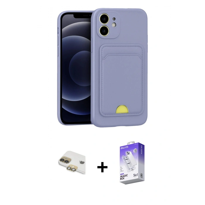 MARSİLYAN™- iPhone 11 Kılıf Vadi Çizgi Prime - Siyah Bilvis 5in1 3D Magic Cam Ekran Koruyucu + Gold Pers Alüminyum Kamera Lens