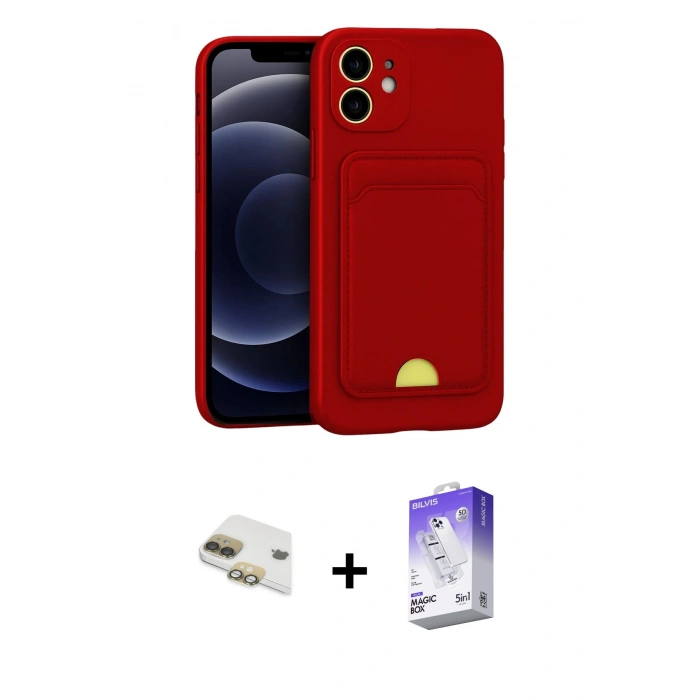 MARSİLYAN™- iPhone 11 Kılıf Vadi Çizgi Prime - Siyah Bilvis 5in1 3D Magic Cam Ekran Koruyucu + Gold Pers Alüminyum Kamera Lens