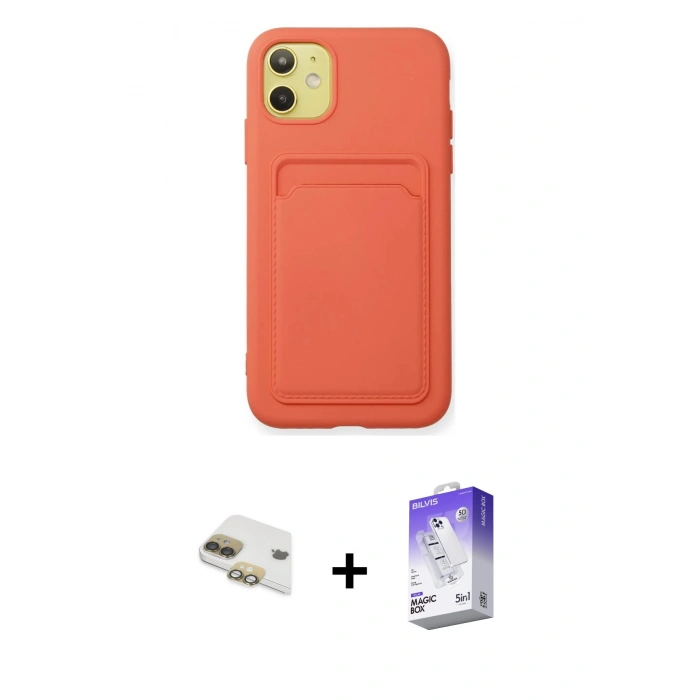 MARSİLYAN™- iPhone 11 Kılıf Vadi Çizgi Prime - Siyah Bilvis 5in1 3D Magic Cam Ekran Koruyucu + Gold Pers Alüminyum Kamera Lens