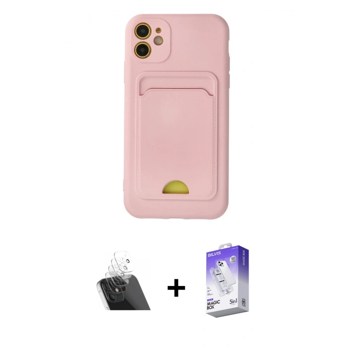 MARSİLYAN™- iPhone 11 Kılıf Vadi Çizgi Prime - Siyah Bilvis 5in1 3D Magic Cam Ekran Koruyucu + Kamera Lens Koruma Cam - SF