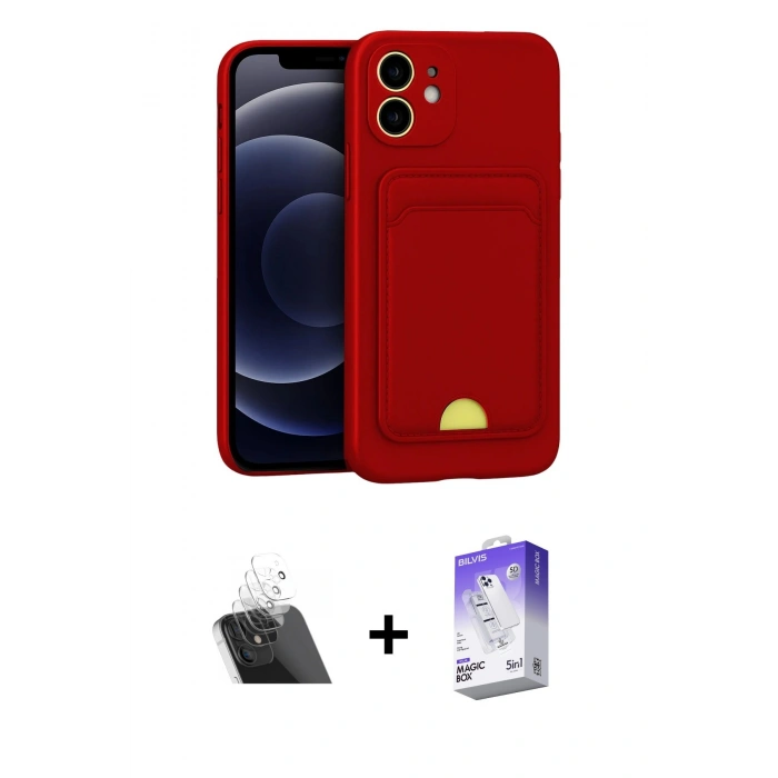 MARSİLYAN™- iPhone 11 Kılıf Vadi Çizgi Prime - Siyah Bilvis 5in1 3D Magic Cam Ekran Koruyucu + Kamera Lens Koruma Cam - SF