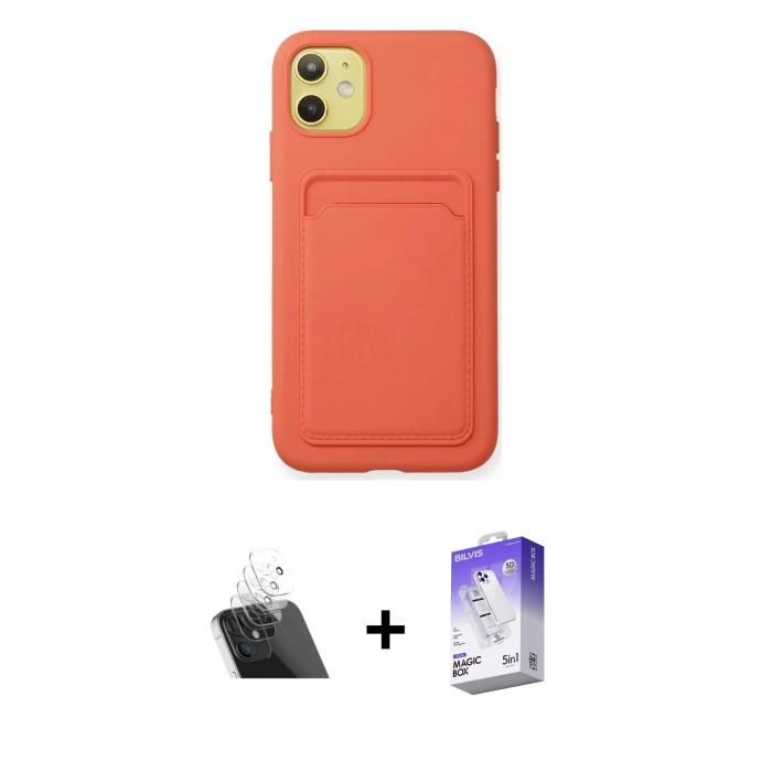 MARSİLYAN™- iPhone 11 Kılıf Vadi Çizgi Prime - Siyah Bilvis 5in1 3D Magic Cam Ekran Koruyucu + Kamera Lens Koruma Cam - SF