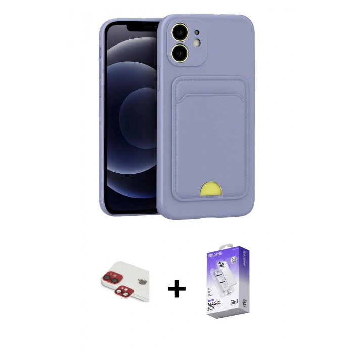 MARSİLYAN™- iPhone 11 Kılıf Vadi Çizgi Prime - Siyah Bilvis 5in1 3D Magic Cam Ekran Koruyucu + Pers Alüminyum Kamera Lens - KI