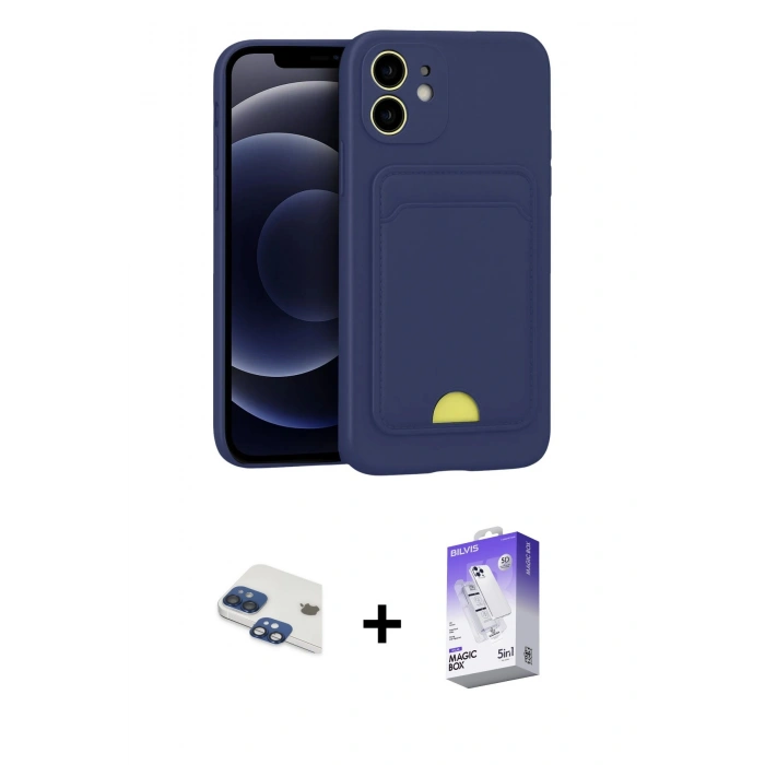 MARSİLYAN™- iPhone 11 Kılıf Vadi Çizgi Prime - Siyah Bilvis 5in1 3D Magic Cam Ekran Koruyucu + Pers Alüminyum Kamera Lens - LT