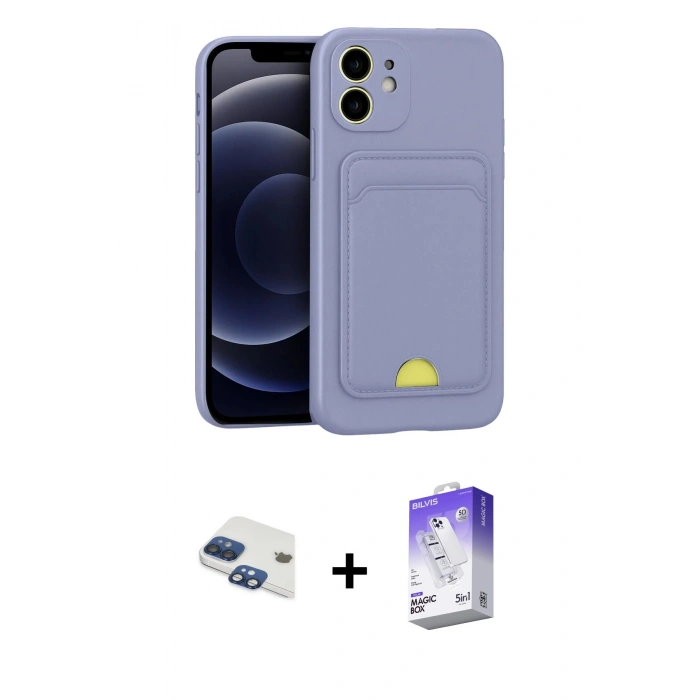 MARSİLYAN™- iPhone 11 Kılıf Vadi Çizgi Prime - Siyah Bilvis 5in1 3D Magic Cam Ekran Koruyucu + Pers Alüminyum Kamera Lens - LT