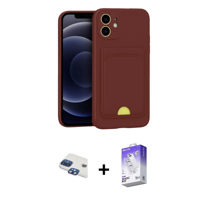 MARSİLYAN™- iPhone 11 Kılıf Vadi Çizgi Prime - Siyah Bilvis 5in1 3D Magic Cam Ekran Koruyucu + Pers Alüminyum Kamera Lens - LT