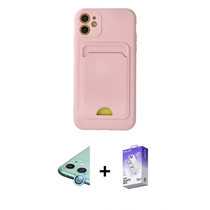 MARSİLYAN™- iPhone 11 Kılıf Vadi Çizgi Prime - Siyah Bilvis 5in1 3D Magic Cam Ekran Koruyucu + Raze Metal Kamera Lens - MI