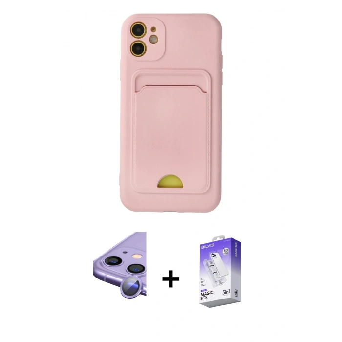 MARSİLYAN™- iPhone 11 Kılıf Vadi Çizgi Prime - Siyah Bilvis 5in1 3D Magic Cam Ekran Koruyucu + Raze Metal Kamera Lens - MR