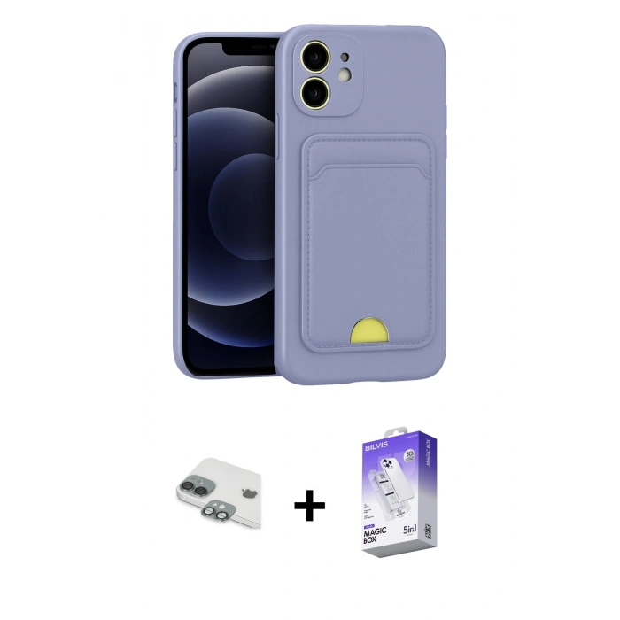 MARSİLYAN™- iPhone 11 Kılıf Vadi Çizgi Prime - Siyah Bilvis 5in1 3D Magic Cam Ekran Koruyucu + Pers Alüminyum Kamera Lens - YL
