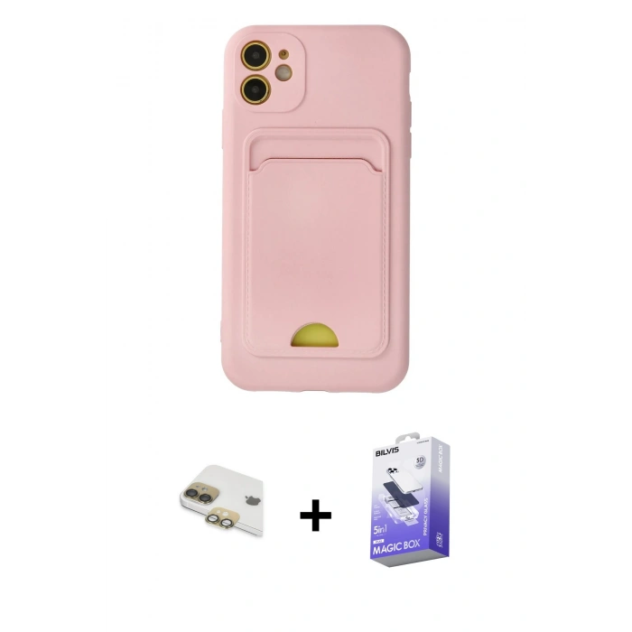 MARSİLYAN™- iPhone 11 Kılıf Vadi Çizgi Prime - Siyah Bilvis 5in1 5D Magic Hayalet Cam Ekran Koruyucu + Pers Alüminyum Kamera Lens - GD