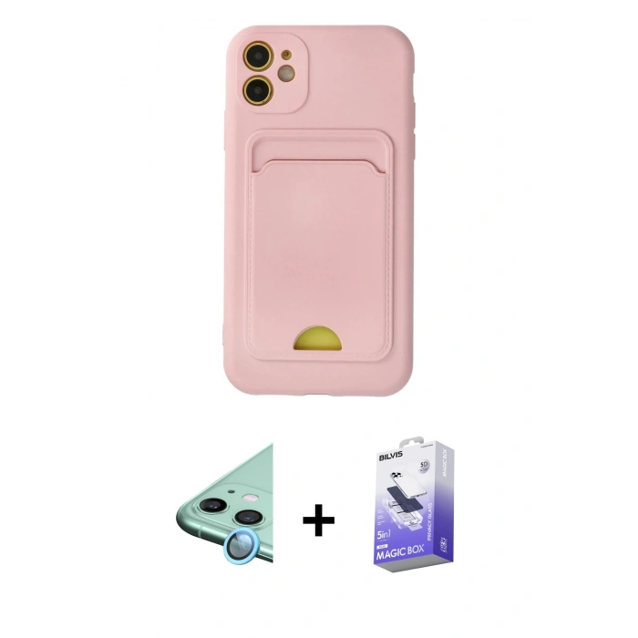 MARSİLYAN™- iPhone 11 Kılıf Vadi Çizgi Prime - Siyah Bilvis 5in1 5D Magic Hayalet Cam Ekran Koruyucu + Raze Metal Kamera Lens - MI