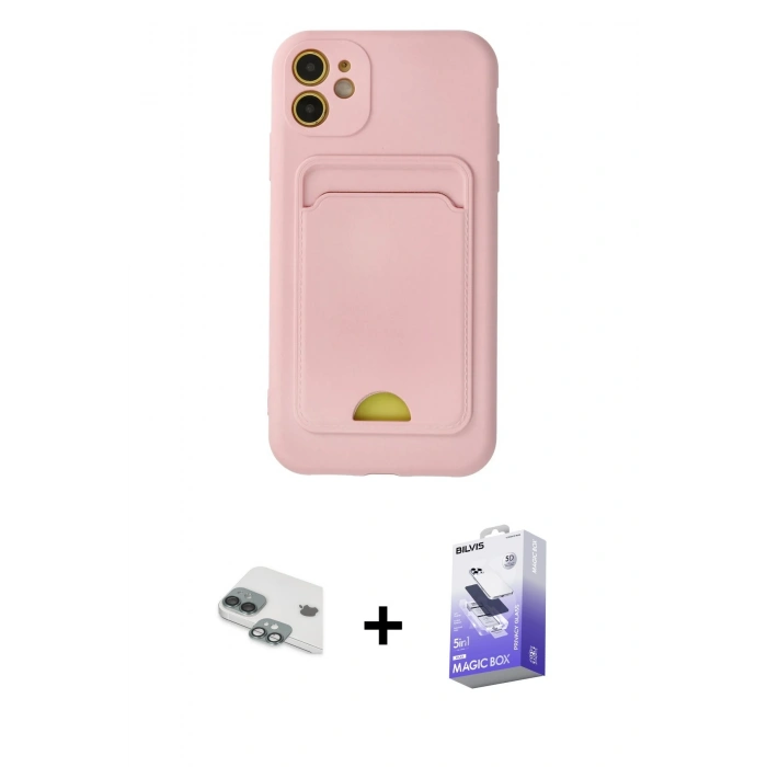 MARSİLYAN™- iPhone 11 Kılıf Vadi Çizgi Prime - Siyah Bilvis 5in1 5D Magic Hayalet Cam Ekran Koruyucu + Pers Alüminyum Kamera Lens - YL