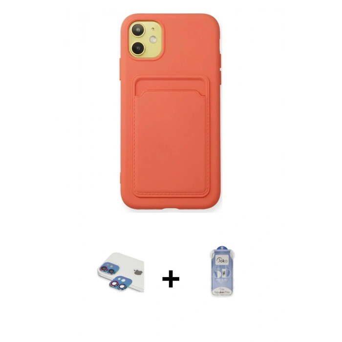 MARSİLYAN™- iPhone 11 Kılıf Vadi Çizgi Prime - Siyah Joko Magic 5D Cam + Pers Alüminyum Kamera Lens - GI
