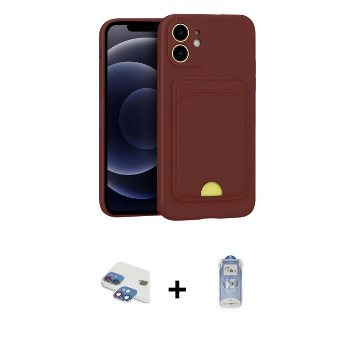 MARSİLYAN™- iPhone 11 Kılıf Vadi Çizgi Prime - Siyah Joko Magic 5D Cam + Pers Alüminyum Kamera Lens - GI