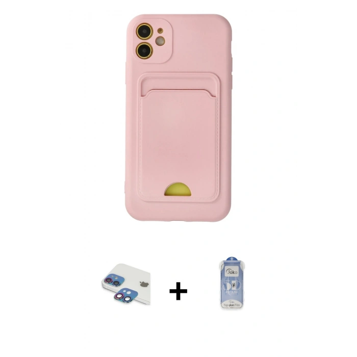MARSİLYAN™- iPhone 11 Kılıf Vadi Çizgi Prime - Siyah Joko Magic 5D Cam + Pers Alüminyum Kamera Lens - GI