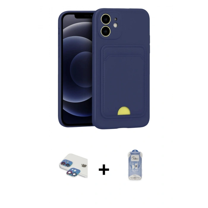 MARSİLYAN™- iPhone 11 Kılıf Vadi Çizgi Prime - Siyah Joko Magic 5D Cam + Pers Alüminyum Kamera Lens - GI