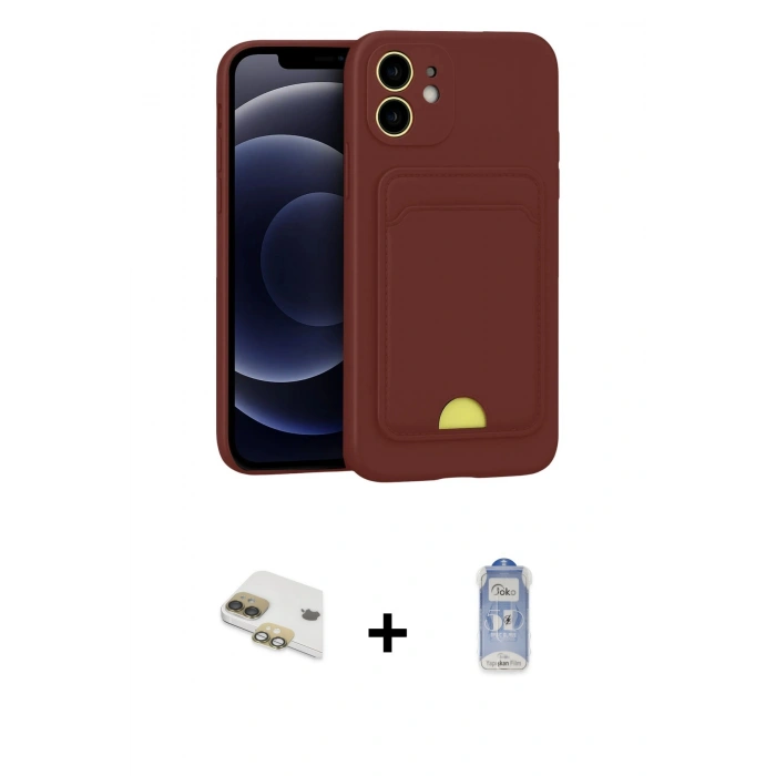 MARSİLYAN™- iPhone 11 Kılıf Vadi Çizgi Prime - Siyah Joko Magic 5D Cam + Pers Alüminyum Kamera Lens - GD