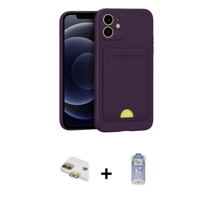 MARSİLYAN™- iPhone 11 Kılıf Vadi Çizgi Prime - Siyah Joko Magic 5D Cam + Pers Alüminyum Kamera Lens - GD