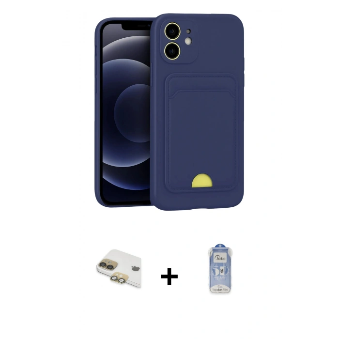 MARSİLYAN™- iPhone 11 Kılıf Vadi Çizgi Prime - Siyah Joko Magic 5D Cam + Pers Alüminyum Kamera Lens - GD