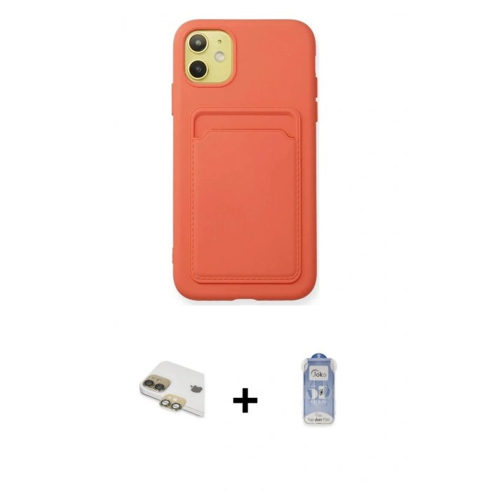 MARSİLYAN™- iPhone 11 Kılıf Vadi Çizgi Prime - Siyah Joko Magic 5D Cam + Pers Alüminyum Kamera Lens - GD