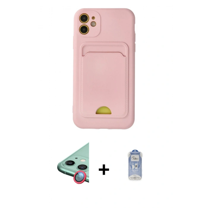 MARSİLYAN™- iPhone 11 Kılıf Vadi Çizgi Prime - Siyah Joko Magic 5D Cam + Raze Metal Kamera Lens - KI