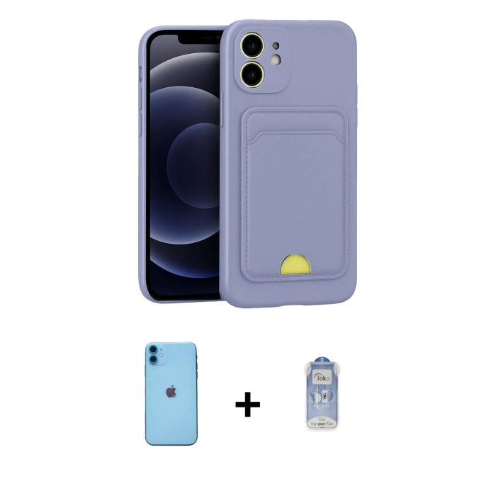 MARSİLYAN™- iPhone 11 Kılıf Vadi Çizgi Prime - Siyah Joko Magic 5D Cam + Neon Fosforlu Kamera Lens - MI