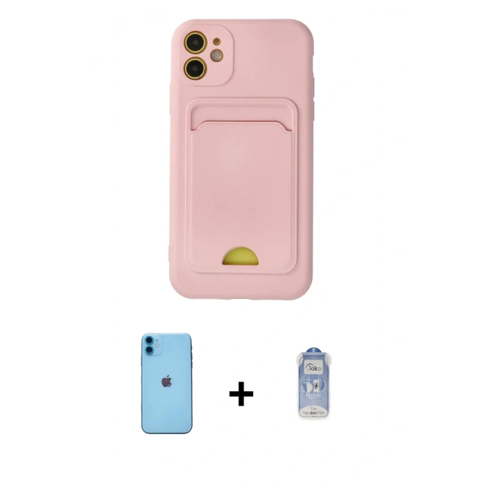 MARSİLYAN™- iPhone 11 Kılıf Vadi Çizgi Prime - Siyah Joko Magic 5D Cam + Neon Fosforlu Kamera Lens - MI