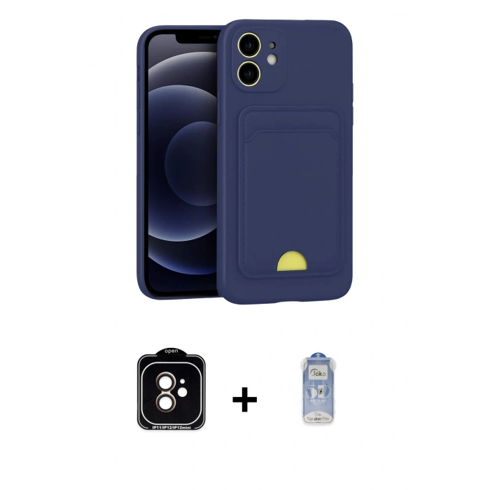 MARSİLYAN™- iPhone 11 Kılıf Vadi Çizgi Prime - Siyah Joko Magic 5D Cam + PVD Metal Kamera Lens - TU