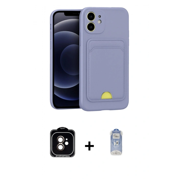 MARSİLYAN™- iPhone 11 Kılıf Vadi Çizgi Prime - Siyah Joko Magic 5D Cam + PVD Metal Kamera Lens - TU