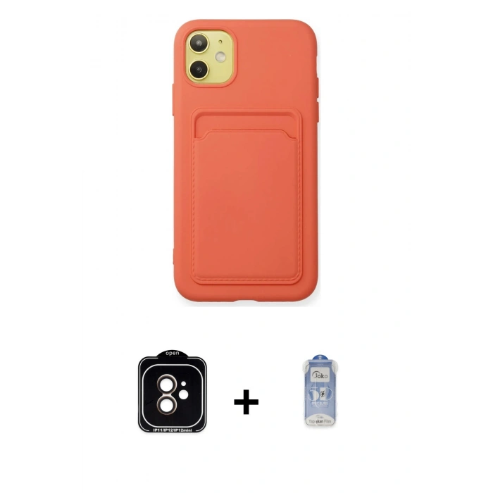 MARSİLYAN™- iPhone 11 Kılıf Vadi Çizgi Prime - Siyah Joko Magic 5D Cam + PVD Metal Kamera Lens - TU