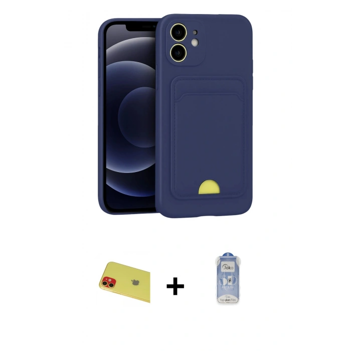 MARSİLYAN™- iPhone 11 Kılıf Vadi Çizgi Prime - Siyah Joko Magic 5D Cam + Rainbow Kamera Lens Koruma Cam - KI