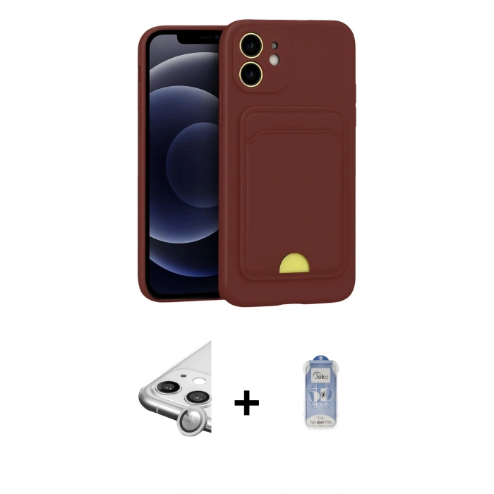 MARSİLYAN™- iPhone 11 Kılıf Vadi Çizgi Prime - Siyah Joko Magic 5D Cam + Raze Metal Kamera Lens - GS