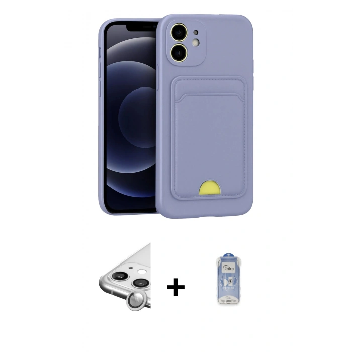 MARSİLYAN™- iPhone 11 Kılıf Vadi Çizgi Prime - Siyah Joko Magic 5D Cam + Raze Metal Kamera Lens - GS
