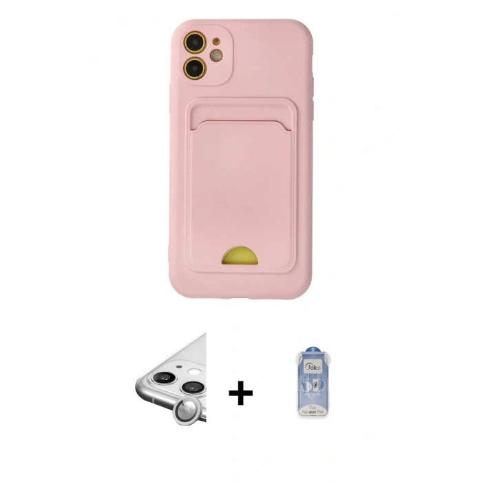 MARSİLYAN™- iPhone 11 Kılıf Vadi Çizgi Prime - Siyah Joko Magic 5D Cam + Raze Metal Kamera Lens - GS