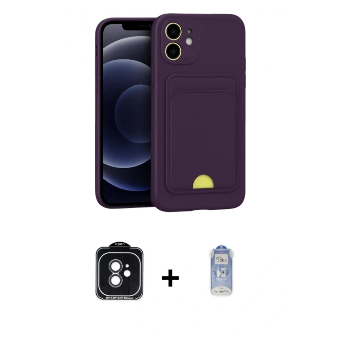 MARSİLYAN™- iPhone 11 Kılıf Vadi Çizgi Prime - Siyah Joko Magic 5D Cam + Siyah PVD Metal Kamera Lens